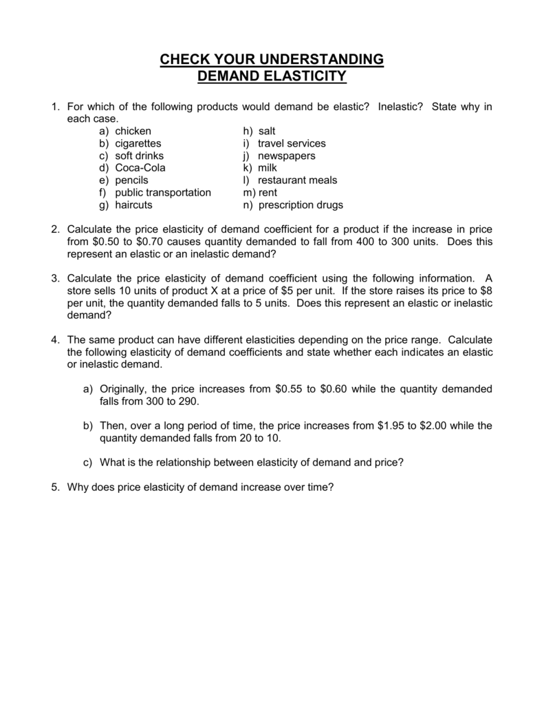 Chapter 4 Demand And Elasticity Worksheet Printable Word Searches