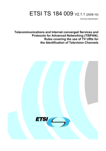 ETSI TS 184 009 V2.1.0