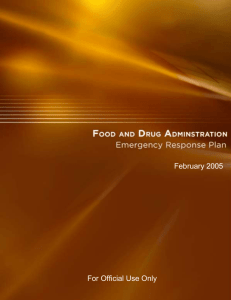 IC Scope of the FDA Emergency Response Plan