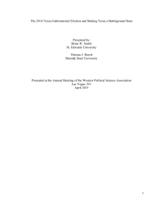 The 2014 Texas Gubernatorial Election and Making Texas a