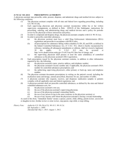 21 NCAC 32S .0212 PRESCRIPTIVE AUTHORITY A physician