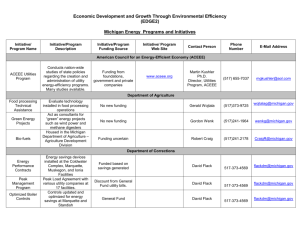 Michigan Energy Programs and Initiatives