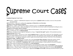Landmark Supreme Court Cases 1803 Marbury v. Madison