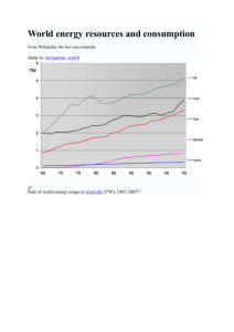 World energy resourses and consumption