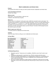 Match multiplication and division facts Purpose: The purpose of this