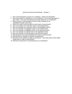 American Government Worksheet – Chapter 3