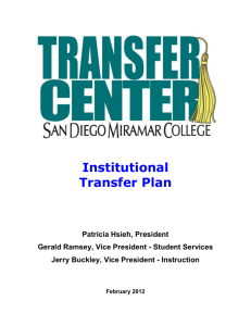 Identify and increase the number of students who choose to transfer