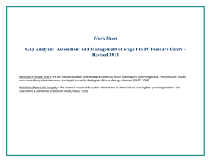 Work Sheet Gap Analysis: Assessment and Management of Stage I