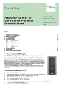 Product Facts: PRIMERGY Econel 100