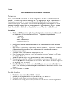 Ice Cream Lab - Dr. Reynolds' Chemistry