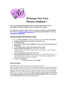 Welcome New SAA Theatre Students 2013