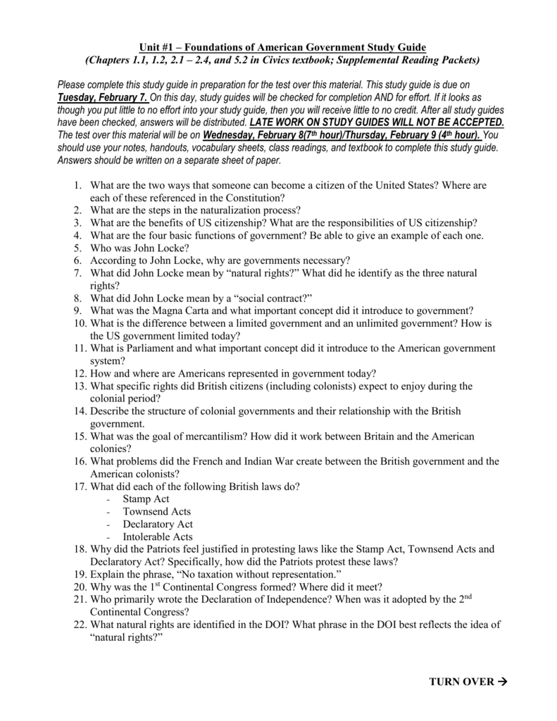 Foundations Of Government Worksheet Answers