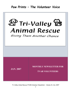 Paw Prints – The Volunteer Voice Jan. 2007 MONTHLY