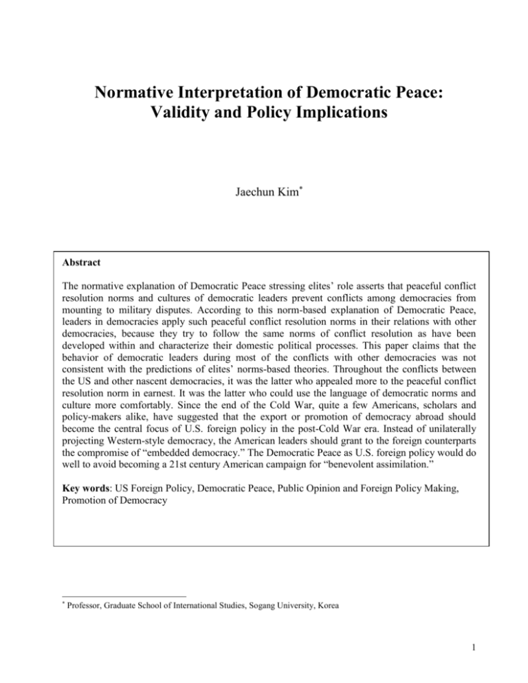 what is democratic peace thesis