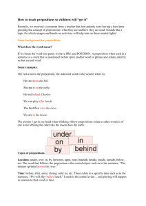How to teach prepositions fact sheet