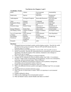 Chapters 1 and 2 Review Sheet