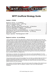 WITP Unofficial Strategy Guide