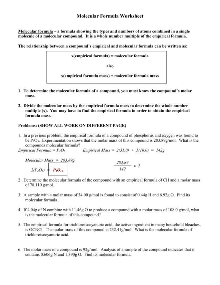 molecular-formula-worksheet