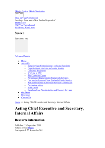 Acting Chief Executive and Secretary, Internal Affairs | State