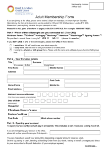 Adult Membership Application form