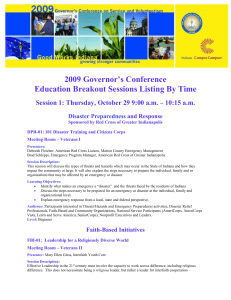 2009 Governor's Conference Education Breakout Sessions Listing