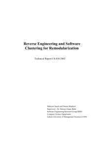 Reverse Engineering and Software Clustering for Remodularization