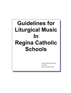 Guidelines for Liturgical Music - Light of Christ Catholic Schools