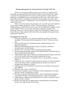 Pharmacotherapeutics for Advanced Practice Nursing: NUSC 531