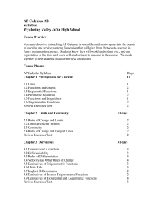 Calculus Syllabus - Wyalusing Area School District