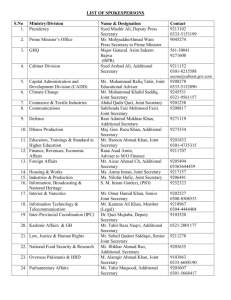 LIST OF SPOKESMAN - Press Information Department