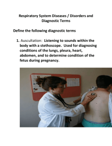 Respiratory System Diseases / Disorders and Diagnostic Terms