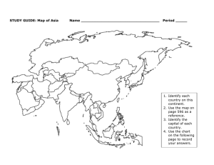 STUDY GUIDE: Map of Asia World Explorers 6 Name Period ______