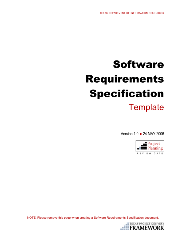 Software Requirements Specification Example Word Printable Templates