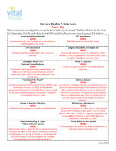 Jim Crow Timeline Activity Cards Answer Key These activity cards