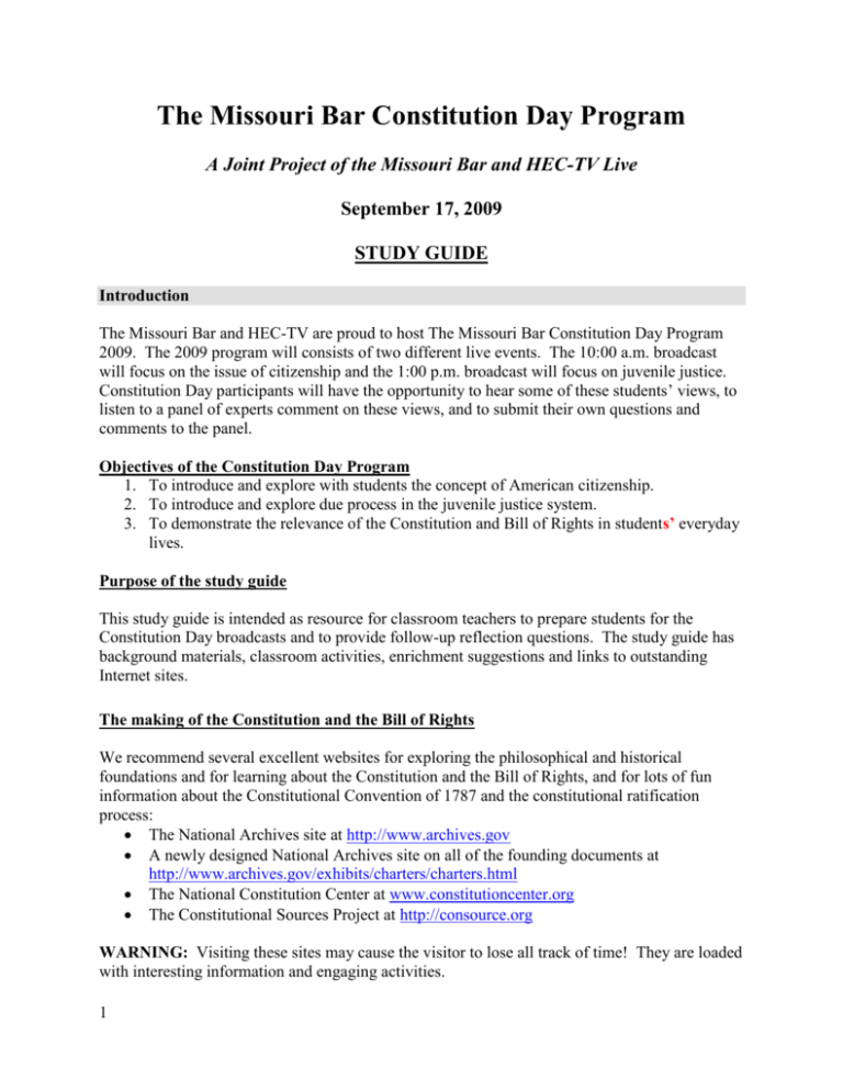 The Missouri Bar Constitution Day Program