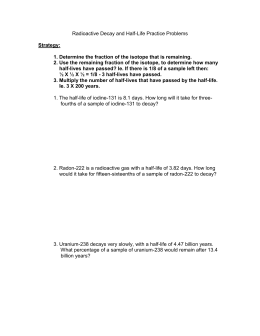 Half-life Practice Worksheet