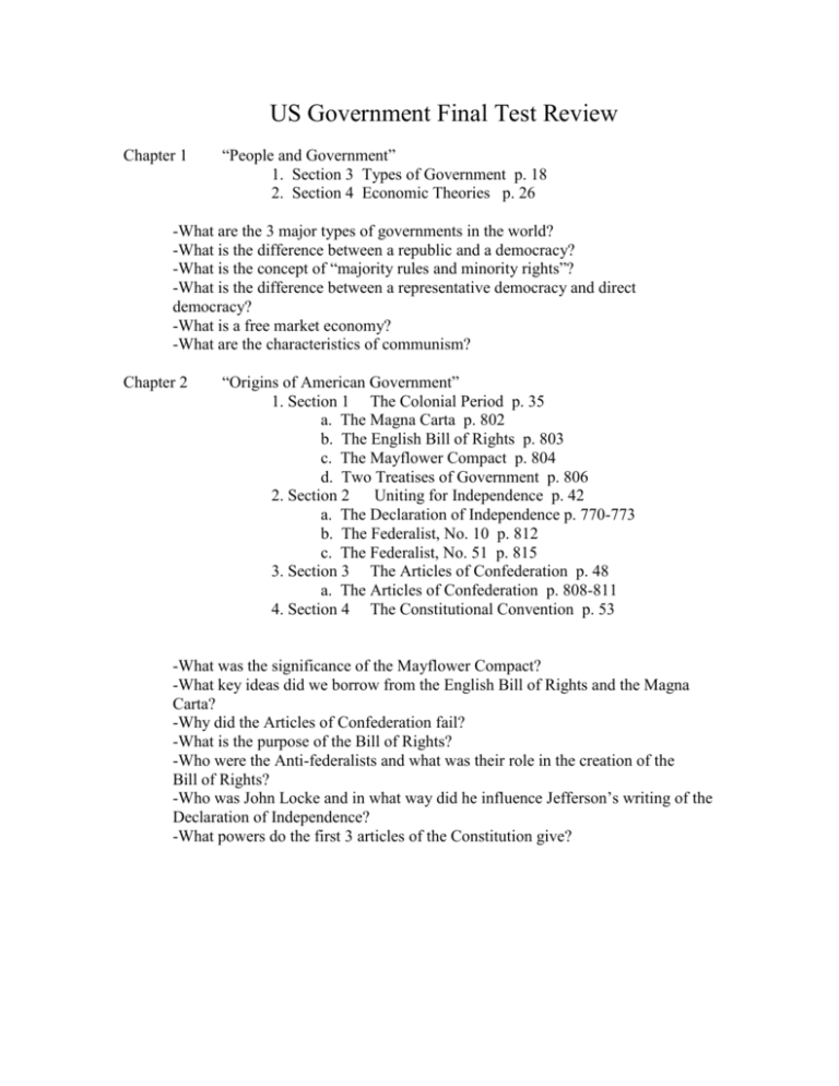 US Government Final Test Review US Government Final Test Review