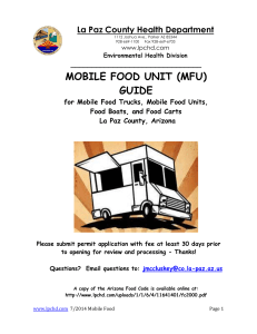 Mobile Food Unit Guidelines - La Paz County Health Department