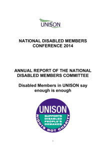 2014 National Disabled Members - Annual Report
