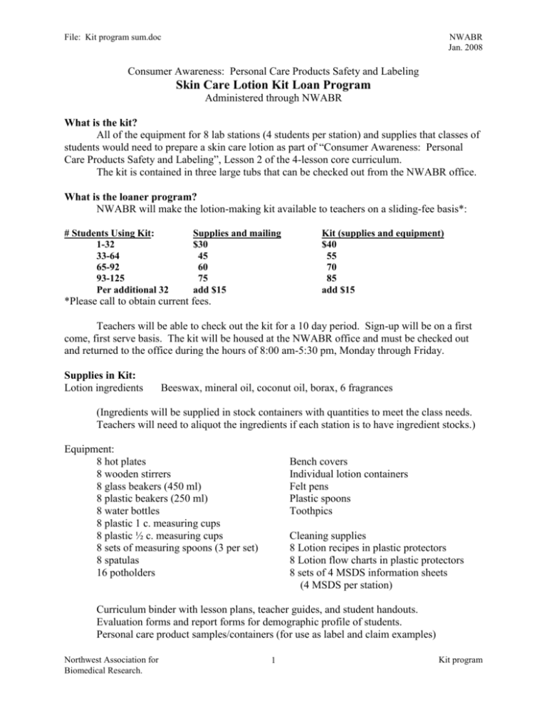 Consumer Awareness Personal Care Products Safety and Labeling