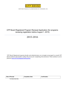 CFP Board Registered Program Renewal Application (for programs