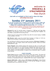 welcome to DINGWALL & STRATHPEFFER free church God calls us