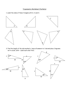 Trigonometry Worksheet (Tan Ratio)