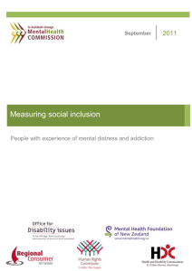 Measuring social inclusion - Health and Disability Commissioner