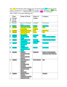 WVHS-Lang Arts Adoption-10th grade Anthology