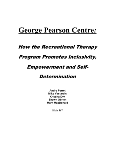 Facilitating Participation: Recreation Therapy at George Pearson