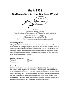 Math 129 – A Survey of Math