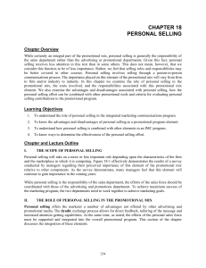 iv. evaluating the personal selling effort
