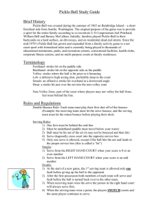 Pickle-Ball Study Guide