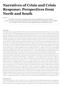 Narratives of Crisis and Crisis Response: Perspectives from North